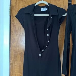 Black Button-Up Jumpsuit